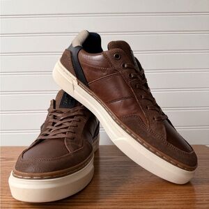 Fat Face Reid Skater Brown Leather Trainer NWOB